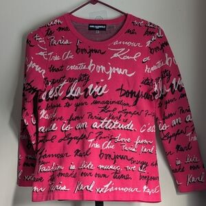 Karl Lagerfeld Vibrant Pink Graphic Knit